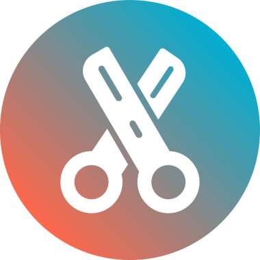 makas düz daire simgesi, vektör illüstrasyonu