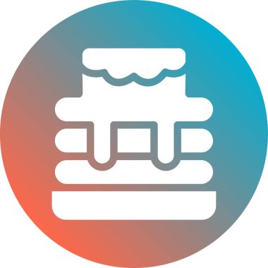 Düz stil pasta ikonu