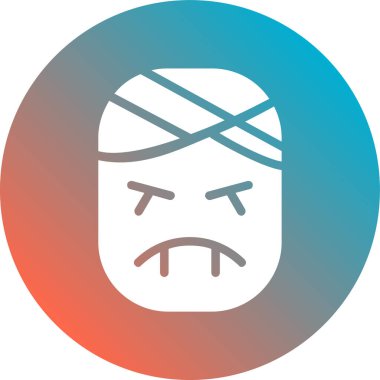 renk çizgisi yüz maskesi simgesi beyaz arkaplanda izole edildi. Yüz işareti. Yüz ifadesi konsepti. Gradyan stil dinamik şekilleri. vektör illüstrasyonu