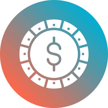 Dolar. Tasarımda vektör simgesi.