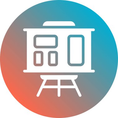 Yuvarlak bir dairedeki modern bir simgenin vektör çizimi