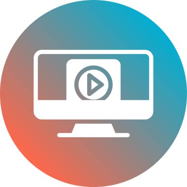 Düz biçimli vektör televizyon simgesi