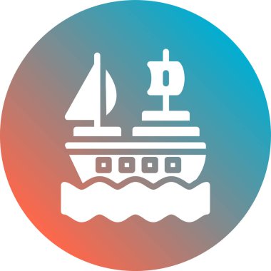 Gemi simgesi. vektör illüstrasyonu