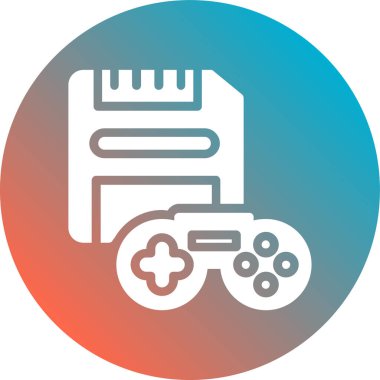 oyun denetleyici düz simge, vektör, illüstrasyon