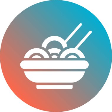 Çin eriştesi renkli vektör simgesi