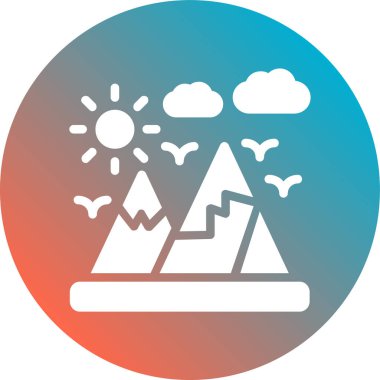 Dağ. Web simgesi vektör illüstrasyonu