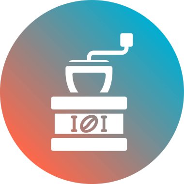 Uzun gölgeli beyaz kahve fincanı ve kahve bardağı ikonu. Çay fincanı sıcak kahve. Çember düğmesi. vektör illüstrasyonu