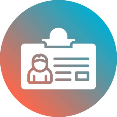 Kimlik kartı simgesi, vektör illüstrasyonu