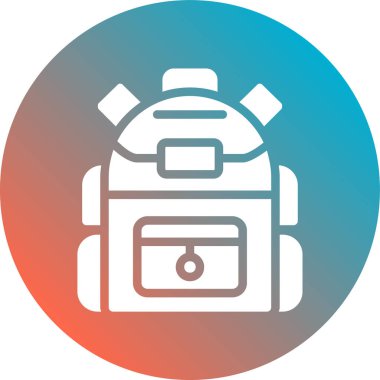 sırt çantası simgesi vektör illüstrasyonu