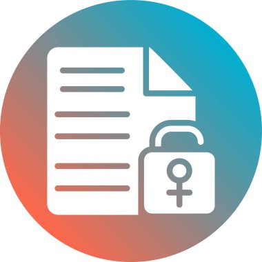 Belge ve kilit simgesinin vektör illüstrasyonu. belge simgesi. kağıt daire işareti.