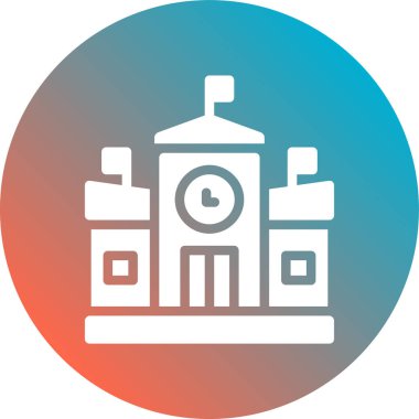 okul binası ikon vektör illüstrasyonu