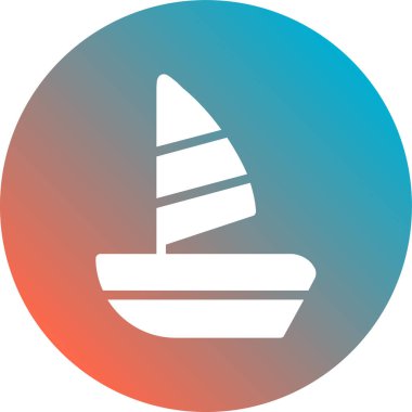 yelkenli ikonu vektör illüstrasyonu