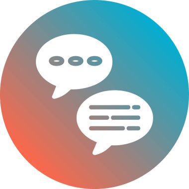 Web sitesi, mobil ve web için sohbet vektörü ikonu modern ince çizgi çizimi, grafik