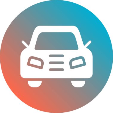 otomatik otomobil düz simge vektör çizimi