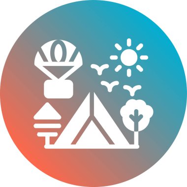 kamp çadır simgesi. vektör çizim