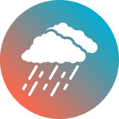 Soyut arkaplanda izole edilmiş yağmur simgesi, vektör illüstrasyonu