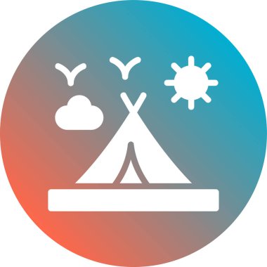 Çadır ikon vektör resimli kamp çadırı