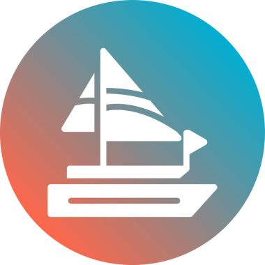 Tekne ikonu. Web illüstrasyonu