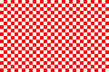 Dama Deseni Beyaz ve Kırmızı