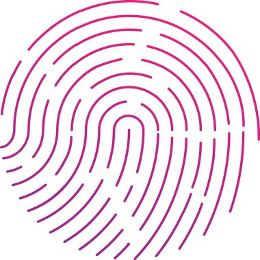 Parmak izi tasarımı. beyaz arkaplanda izole edilmiş parmak izi simgesi tasarımı