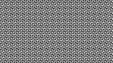 Yunan Meander Deseni. Yunan anahtar deseni. Geometrik çizgiler. Antik Yunan motifleriyle soyut desen. İllüzyon. Soyut arkaplan, moda, seramik fayanslar, tekstil süslemeleri, dokular.