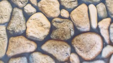 Çakıl taşı döşeme dokusu stoku. Çimento arka planlı taş duvar yüzeyi.