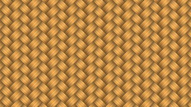 Bambu Örgü Örgü Vektör İllüstrasyon Kahverengi bambu ahşap ahşap doku arka planı. Retro örgü ahşap desen arka planı.