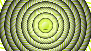Soyut Dalgalı Zigzag Radyal Çizgiler Dairesel Optik İllüzyon Sanatı. Vektör
