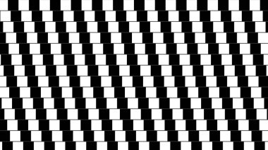 Satranç tahtası İllüzyonu: Dalgalı yatay çizgilerle kaplı siyah beyaz kareler, optik bir illüzyon yaratır.