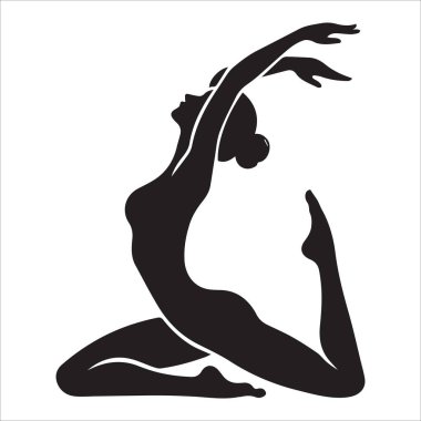 Diz çökmüş Yoga Gerilmiş Siluet Vektörü