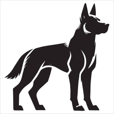 Uyarı: Sivri Kulaklı Duran Köpek Silueti