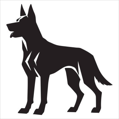 Uyarı: Sivri Kulaklı Duran Köpek Silueti