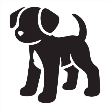 Sarkık Kulaklı Neşeli Yavru Köpek Silueti