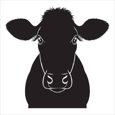 Front View Cow Silhouette Design clipart