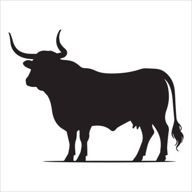 Standing Cow Silhouette vector clipart