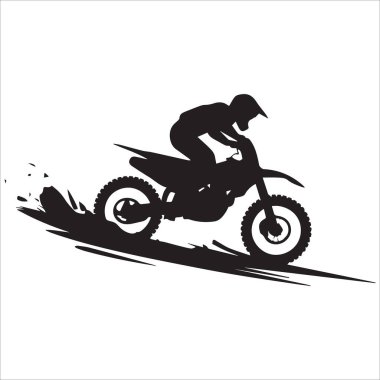 Beyaz arka plan üzerinde yapmak hüner Motosiklet binici silüeti 