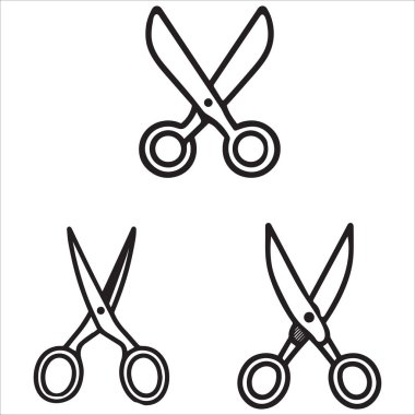  Minimalist Scissors Line Art Vector Design clipart