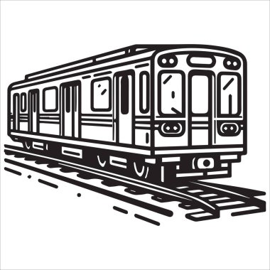 Minimalist Tren Çizgisi Sanat Vektörü
