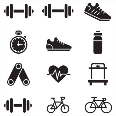Fitness simgeler vektör ayarla