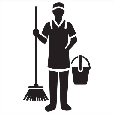  Daha temiz bir siluet, Hizmetli Clipart Logo illüstrasyonu