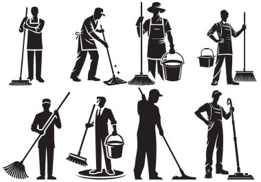  Daha temiz bir siluet, Hizmetli Clipart İllüstrasyon Ayarları