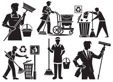  Daha temiz bir siluet, Hizmetli Clipart İllüstrasyon Ayarları