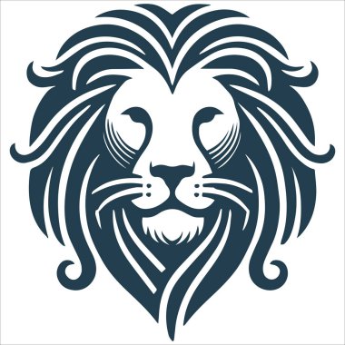 Noble Lion Silhouette head clipart