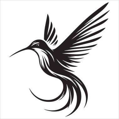 Hummingbird in Flight Silhouette clipart