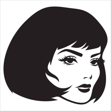 Afro kadın Clipart illüstrasyon Afro Kız siluet tasarımı