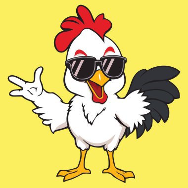 Şirin Hipster Tavuk Çizimi
