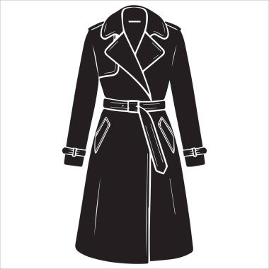 Cübbe tarzı Coat siluet vektörü