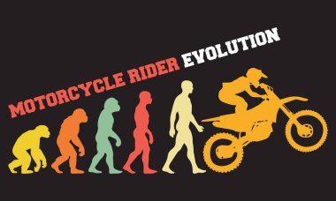 Motosiklet Sürücüsü Evrim Tişörtü Tasarımı, Motosiklet Sürücüsü Evrim Tasarımı, İnsan Resimlerinin Evrimi.