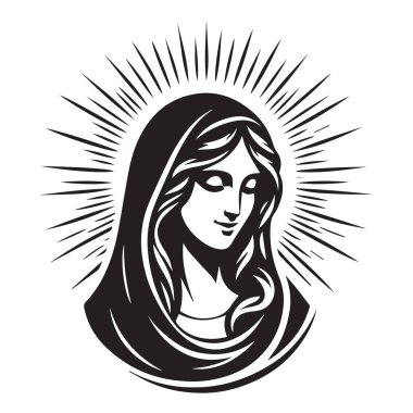 Dua eden Holly Mary 'nin silueti arkasında halo ışınıyla
