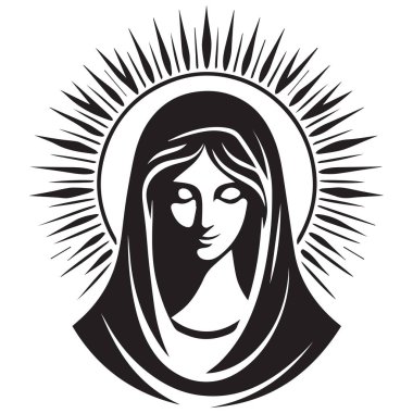  Dua eden Holly Mary 'nin silueti arkasında halo ışınıyla